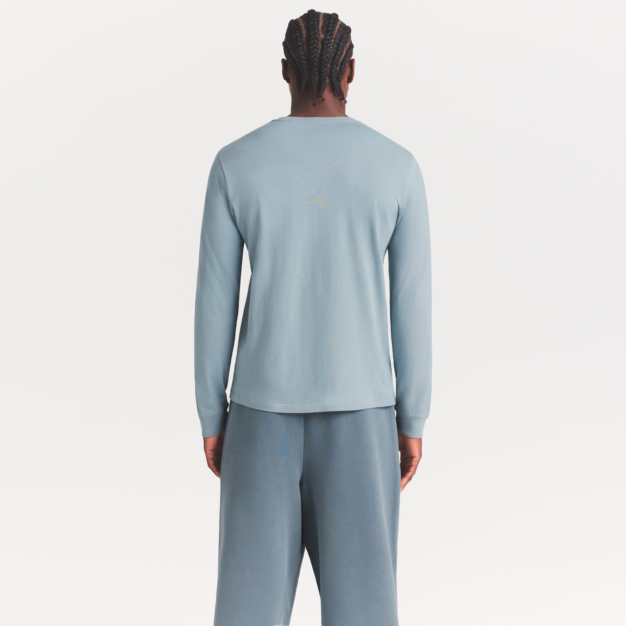 SKIMS COTTON MENS CLASSIC LONG SLEEVE T-SHIRT | SKY