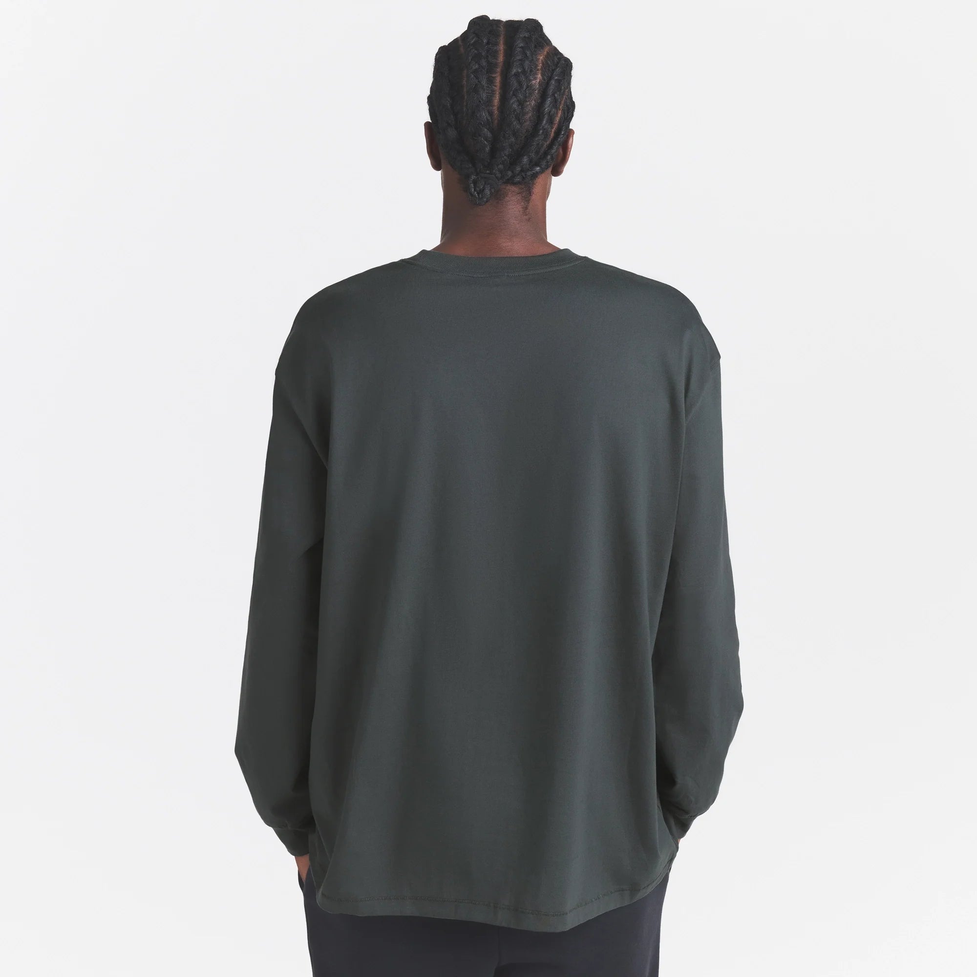 HEAVYWEIGHT COTTON MENS RELAXED LONG SLEEVE T-SHIRT | DEEP SEA