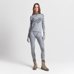 SKIMS FIRST LAYERS HALF ZIP LONG SLEEVE | MIRROR WINTER FAIRISLE
