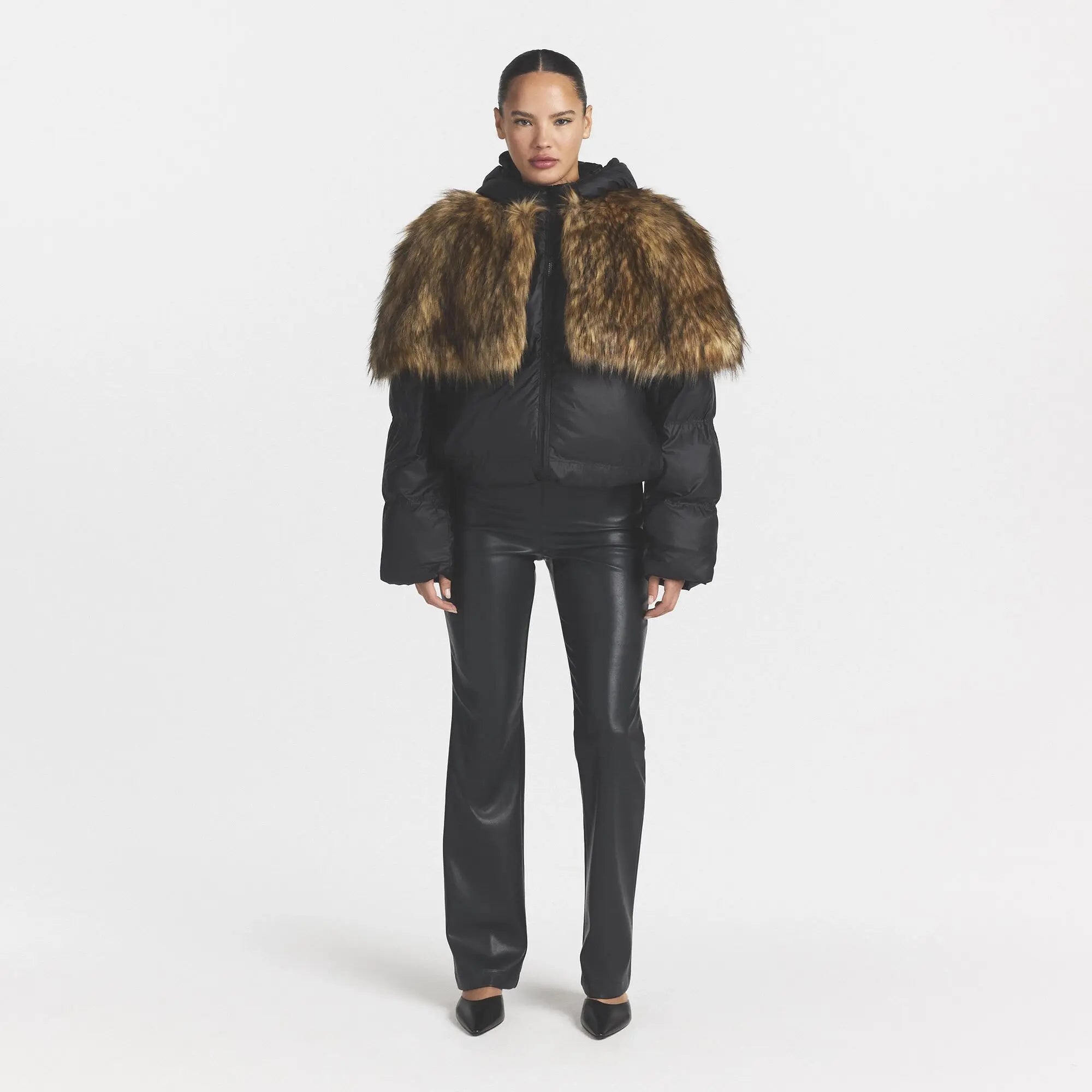 FAUX FUR STOLE | NEUTRAL ONYX MULTI