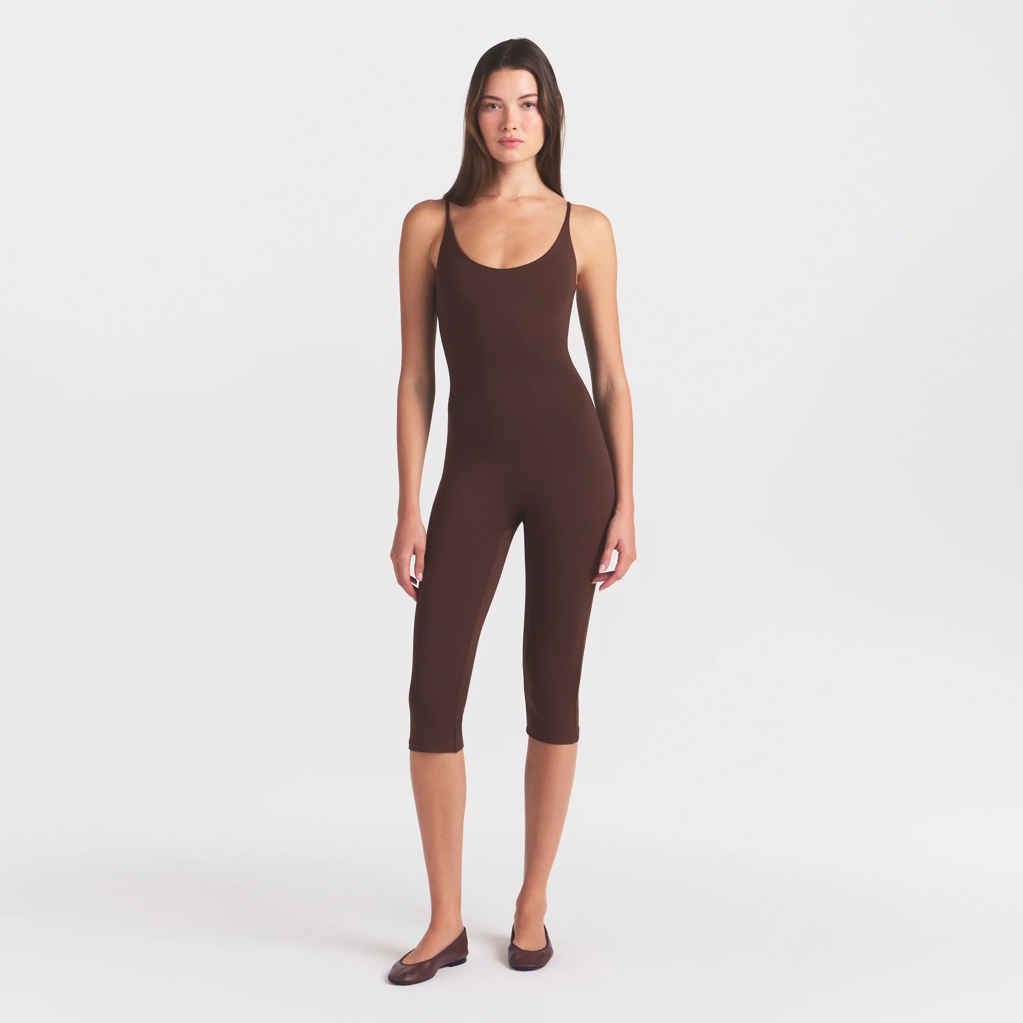 SMOOTH LAYERS CAPRI CATSUIT | COCOA