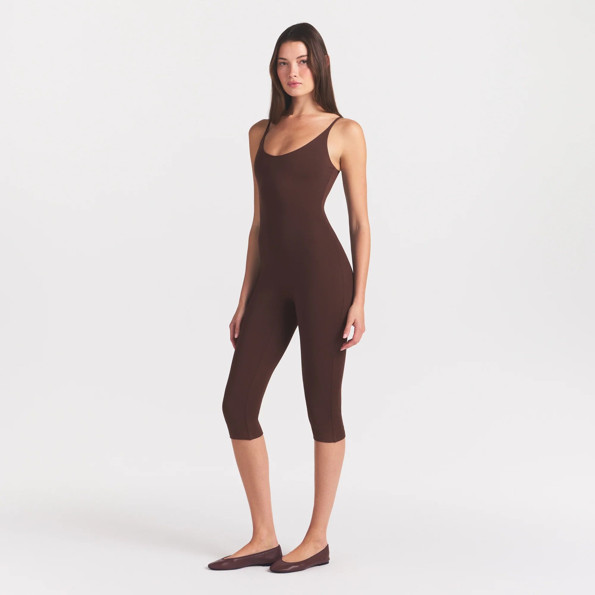 SMOOTH LAYERS CAPRI CATSUIT | COCOA