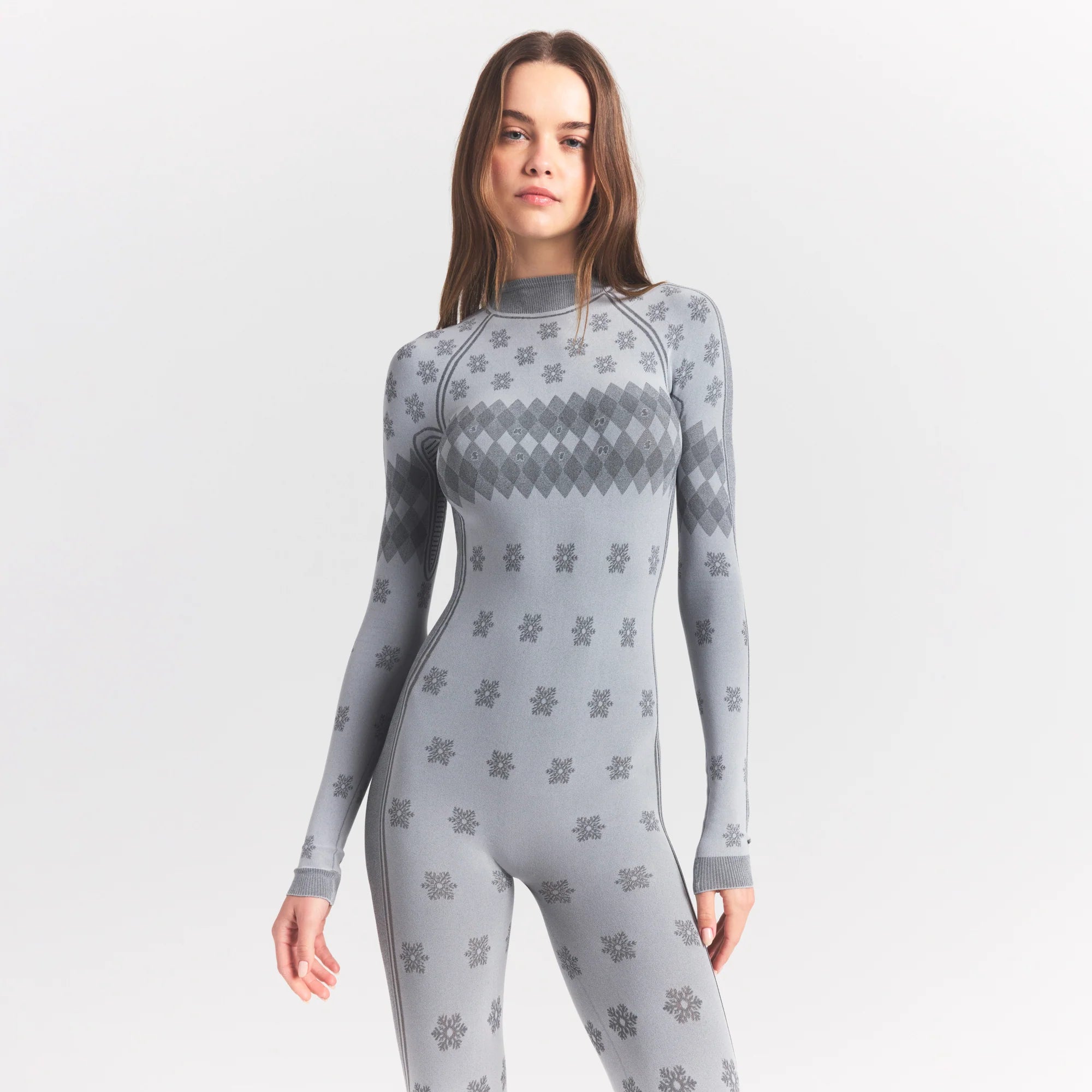 SKIMS FIRST LAYERS TURTLENECK CATSUIT | MIRROR WINTER FAIRISLE