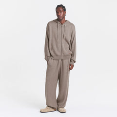 COTTON KNIT MENS ZIP UP HOODIE | DESERT HEATHER GREY