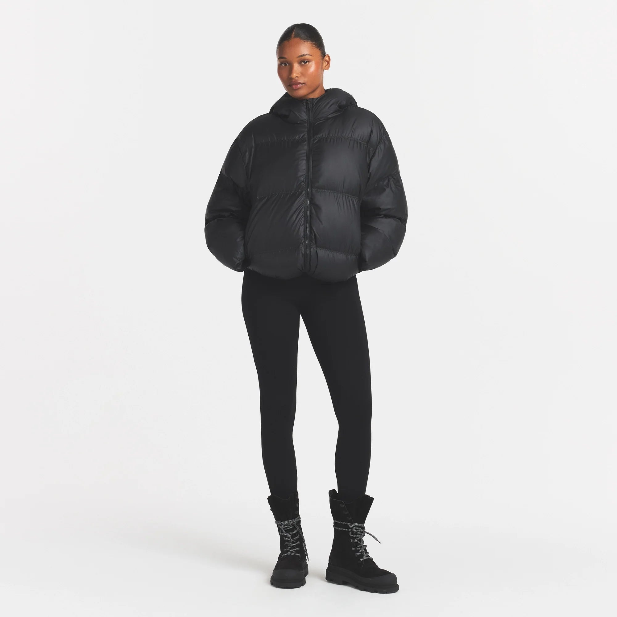 SKIMS PUFFERS HOODED JACKET | ONYX