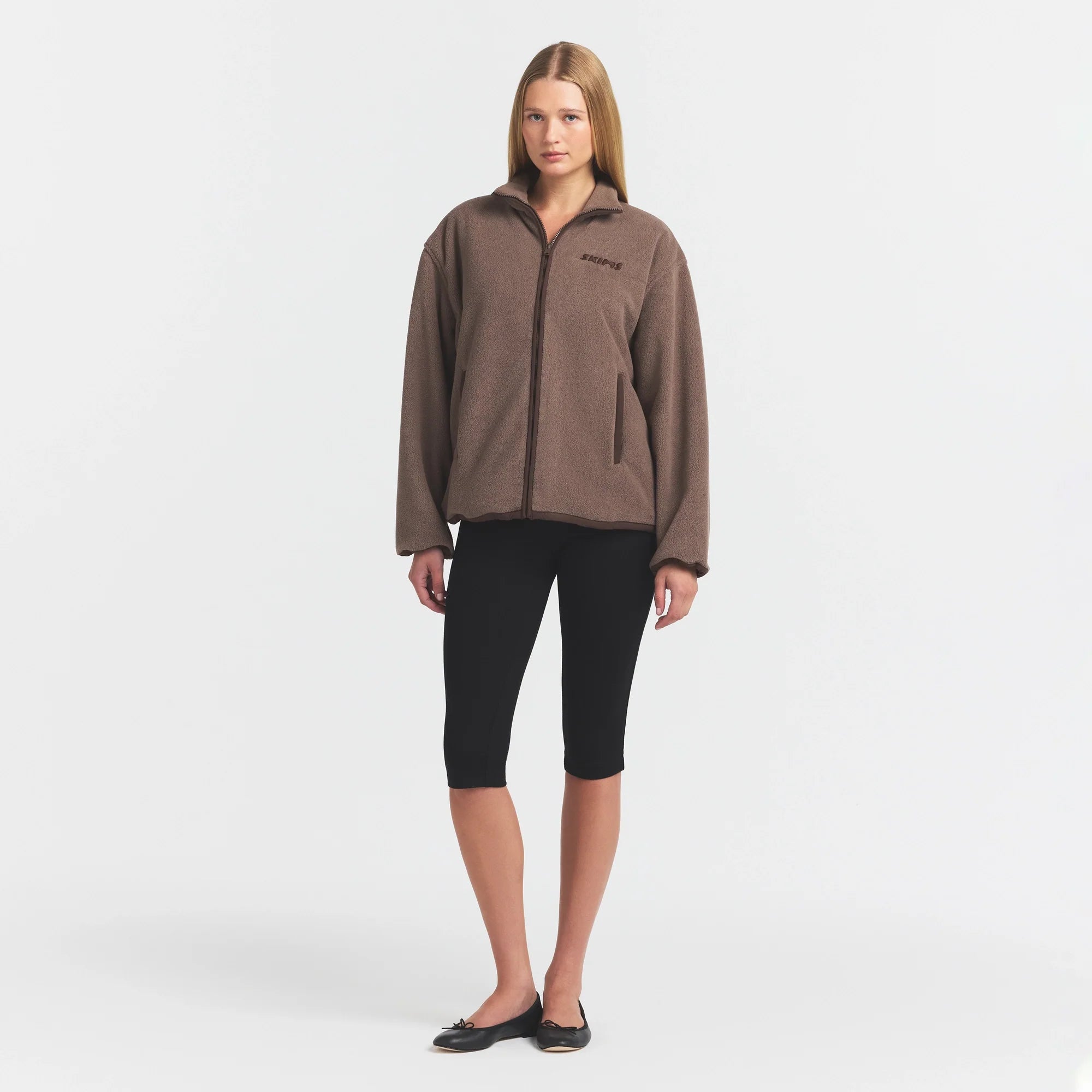 OUTDOOR FLEECE MOCK NECK ZIP UP JACKET | AMETHYST