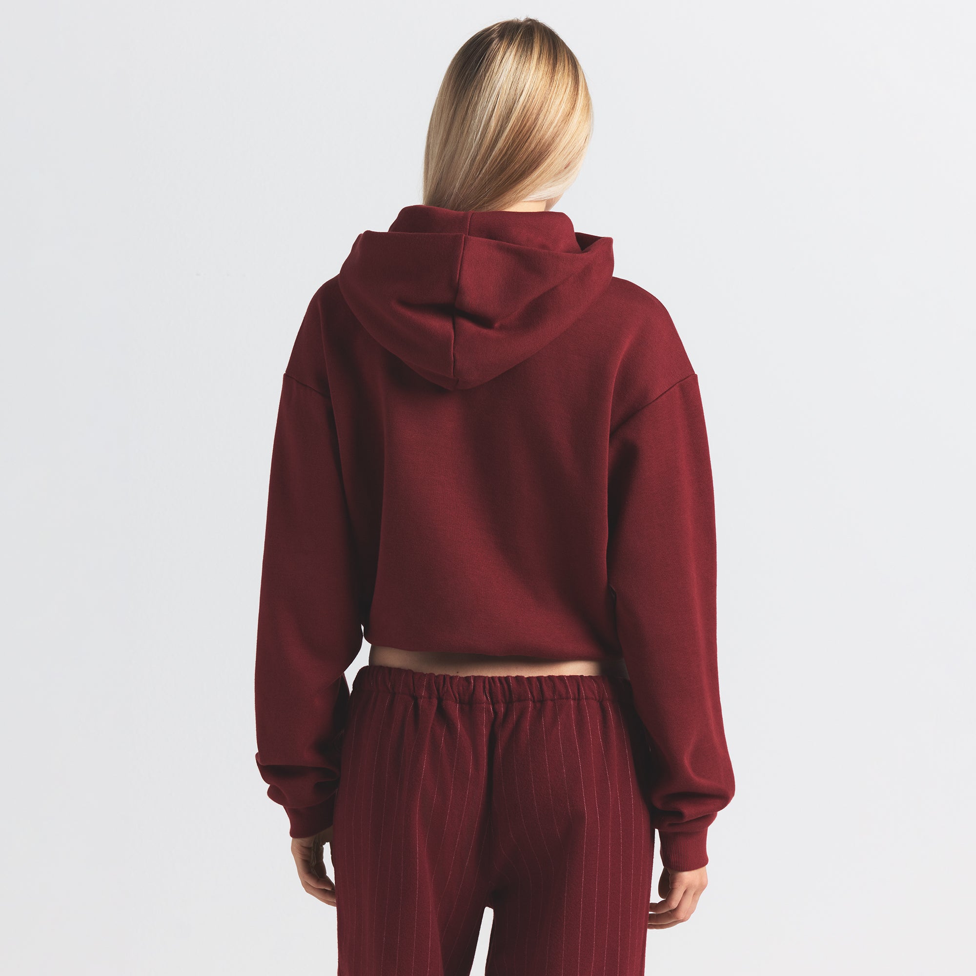 COTTON FLEECE HOODIE | MERLOT