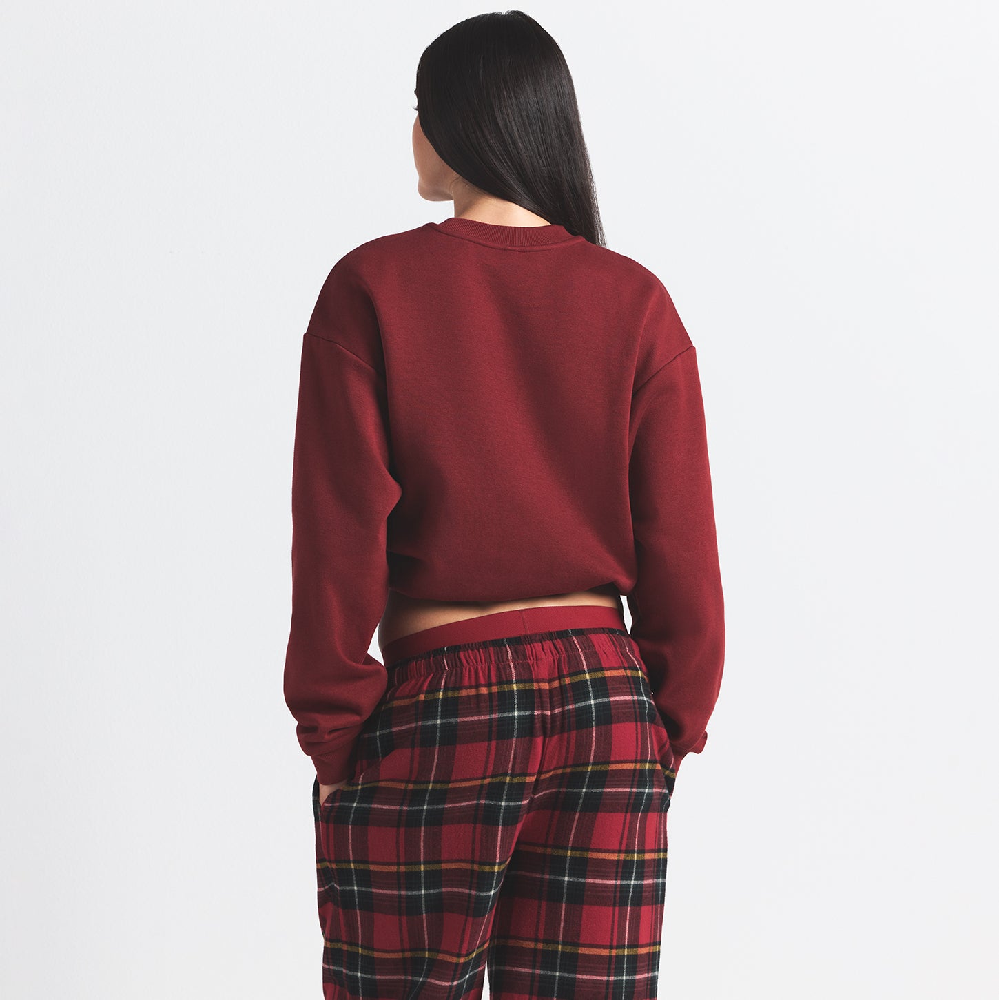 COTTON FLEECE CREWNECK | MERLOT