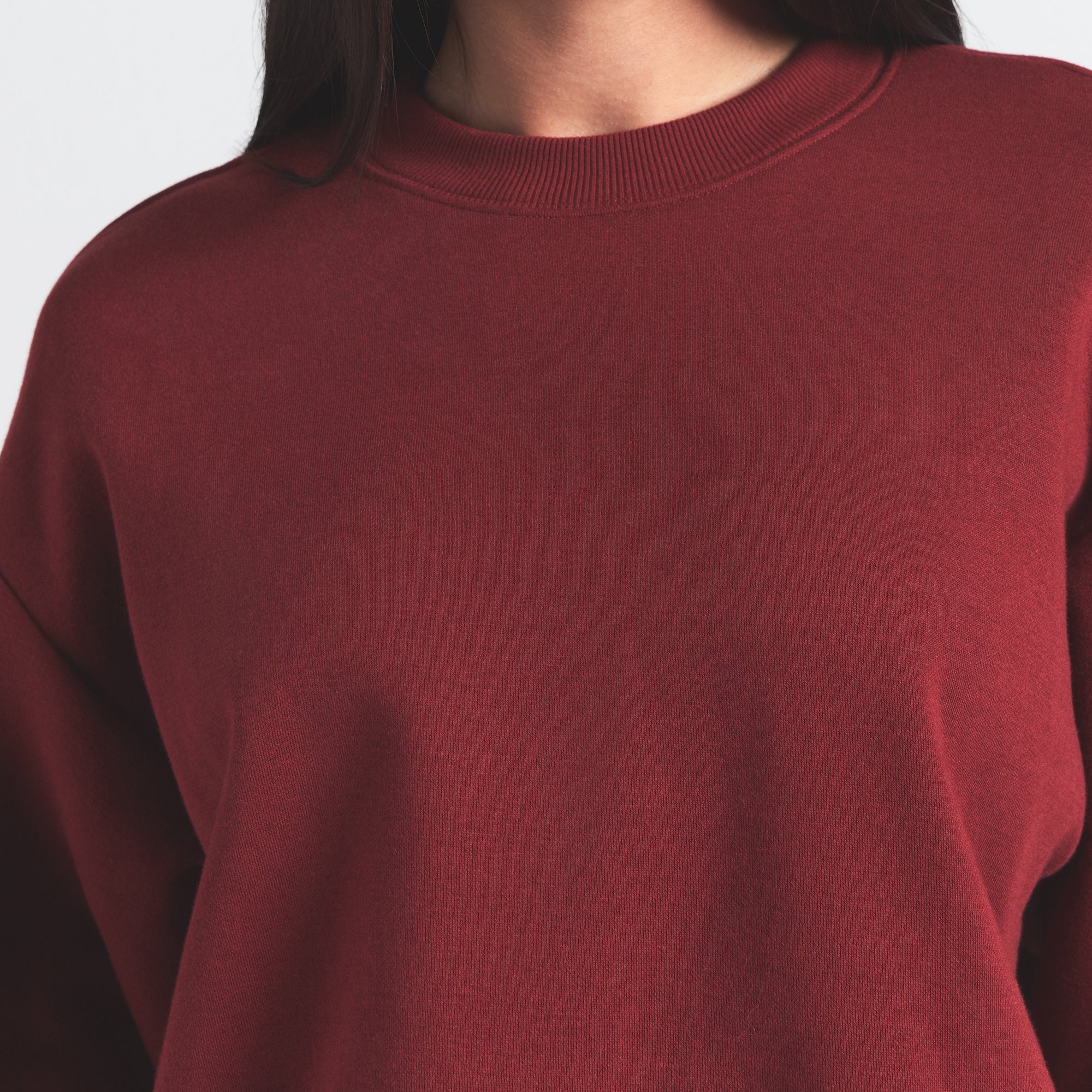 COTTON FLEECE CREWNECK | MERLOT