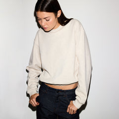 COTTON FLEECE CREWNECK | OATMEAL HEATHER