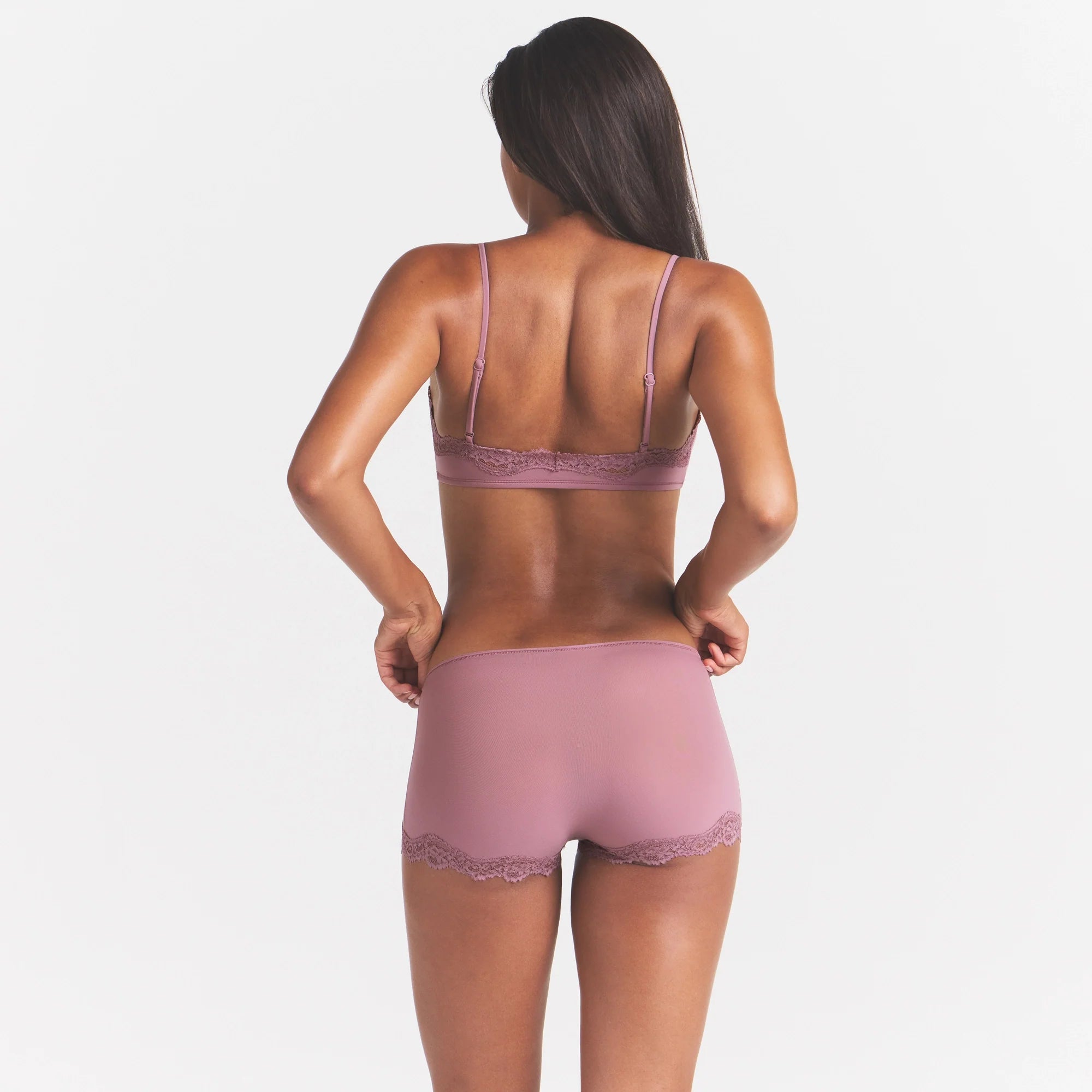 FITS EVERYBODY LACE BOY SHORT | MUTED MAUVE