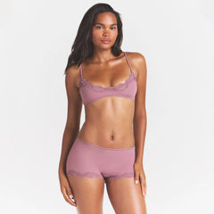 FITS EVERYBODY LACE BOY SHORT | MUTED MAUVE