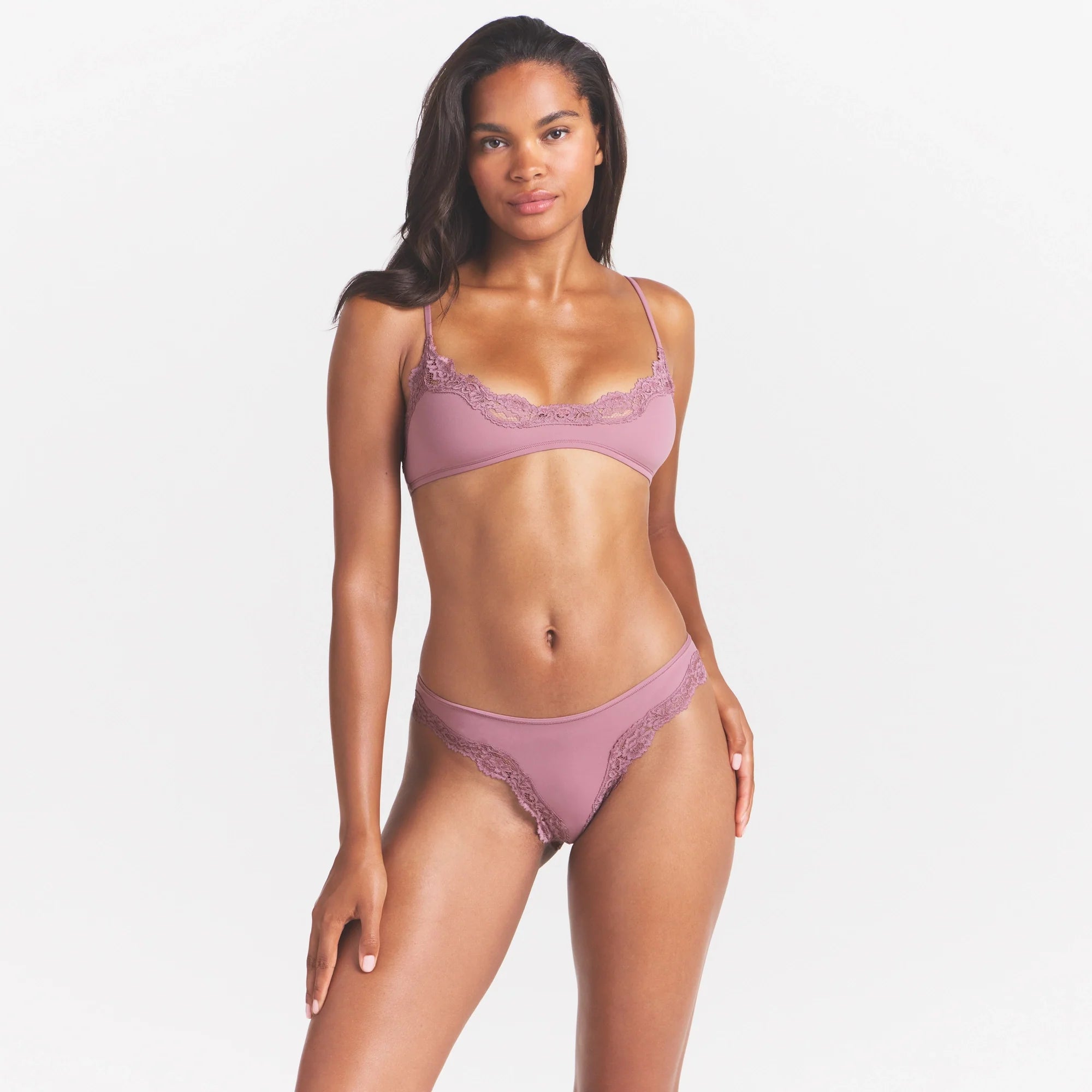 FITS EVERYBODY LACE TANGA | MUTED MAUVE