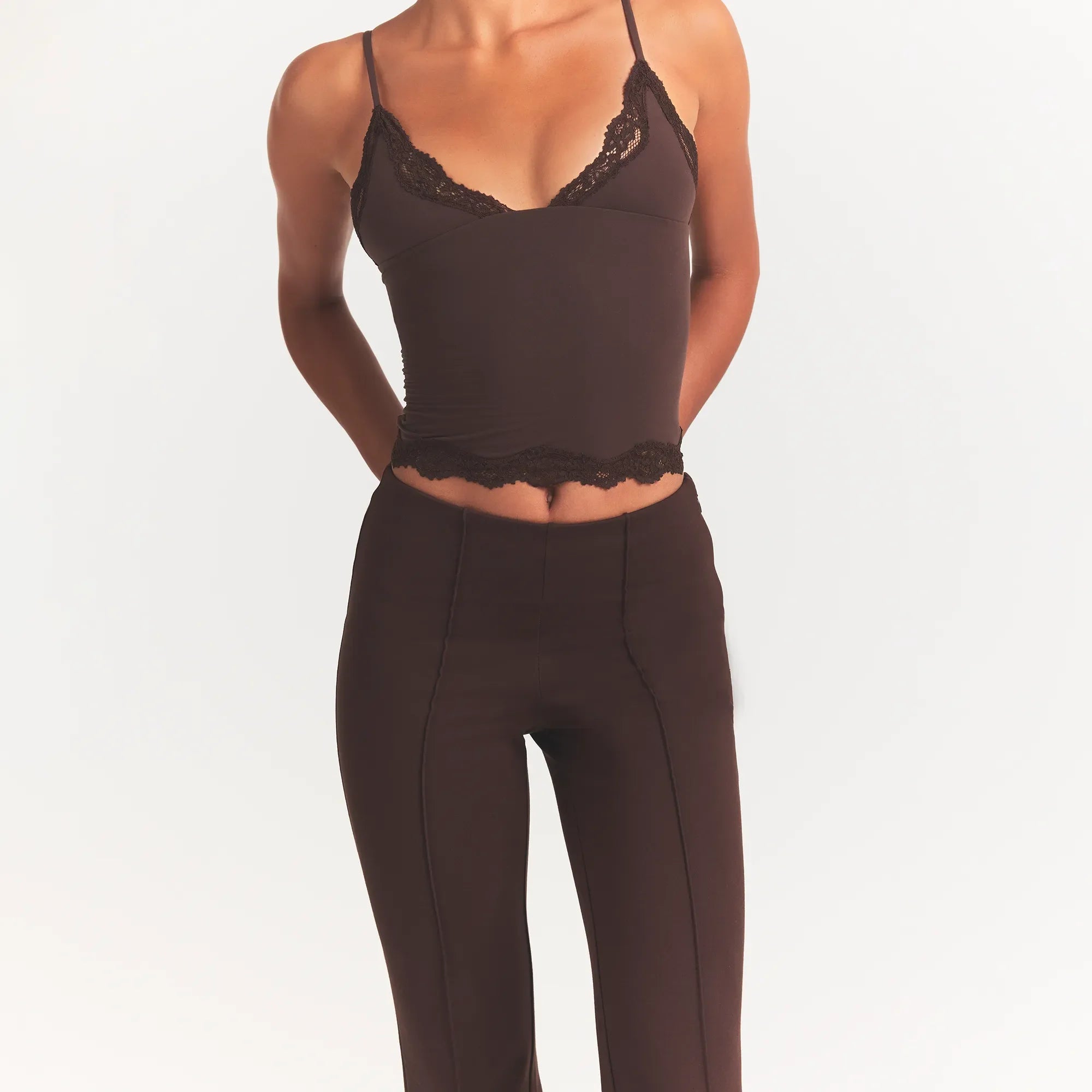 THE ESSENTIAL PANTS HIGH-WAISTED PINTUCK STRAIGHT PANT | ESPRESSO