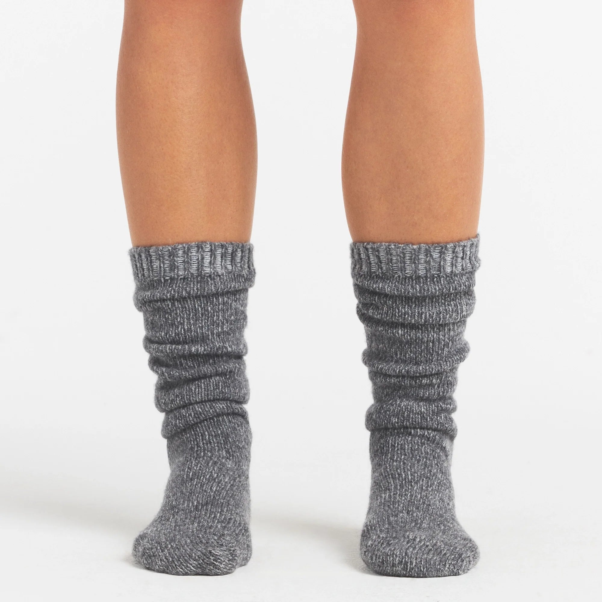 TWEED KNIT SLOUCH SOCK | DARK HEATHER GREY