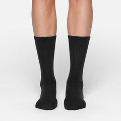 RIBBED CREW SOCK | SOOT