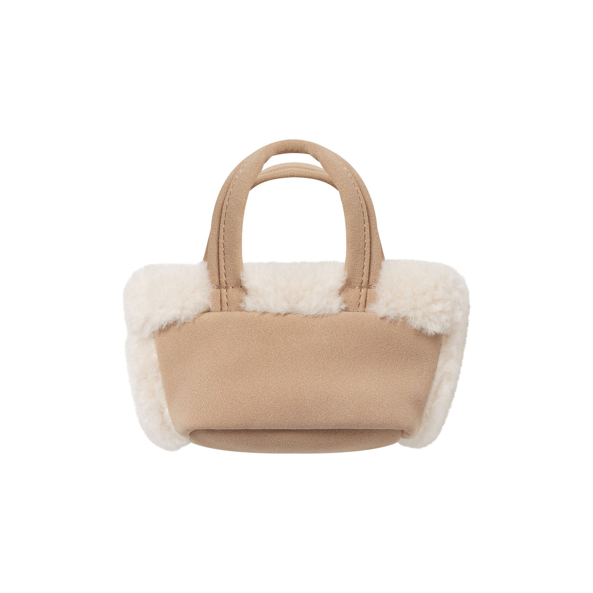 FAUX SHEARLING MICRO TOTE KEYCHAIN | CLAY SHERPA