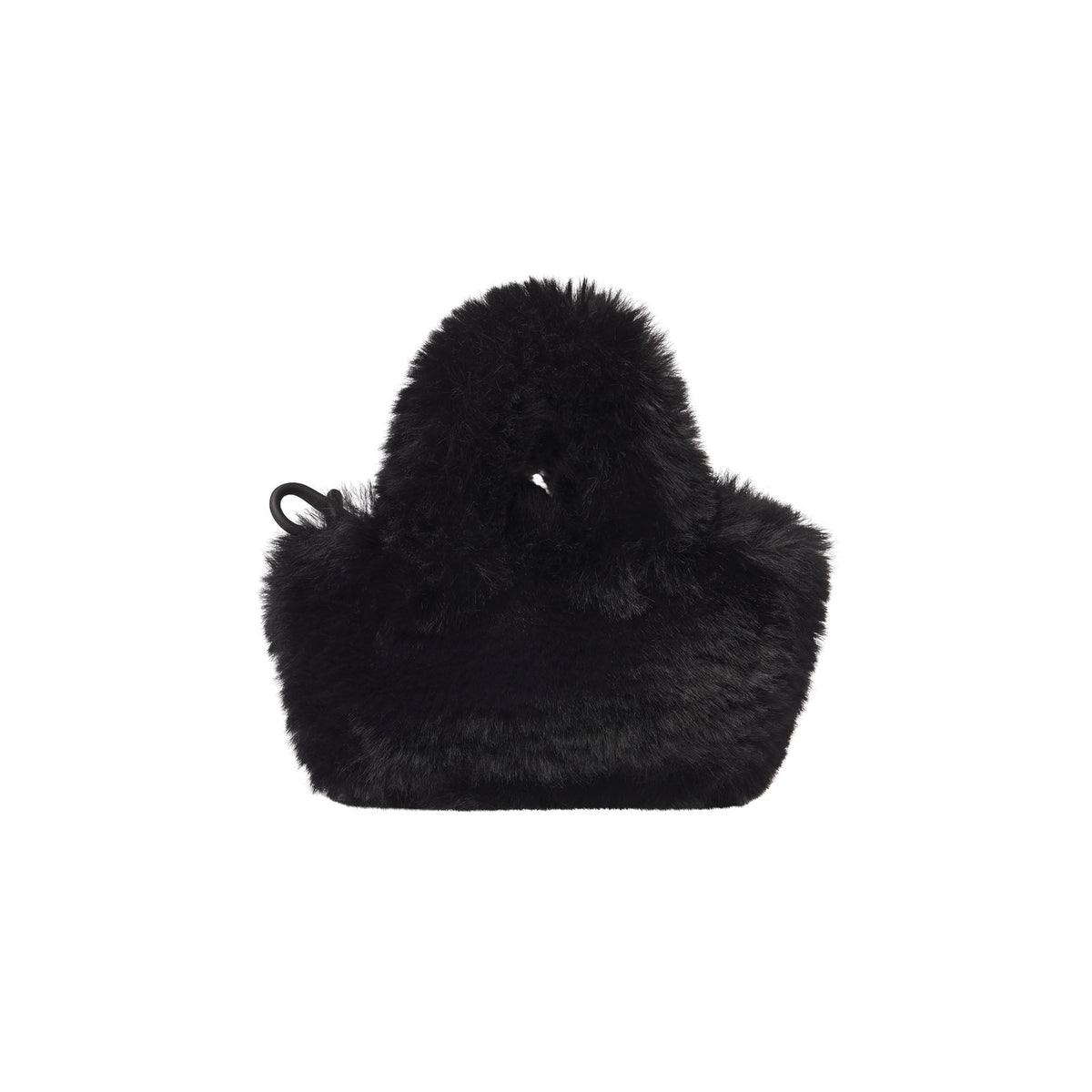 FAUX FUR MICRO TOTE KEYCHAIN | ONYX