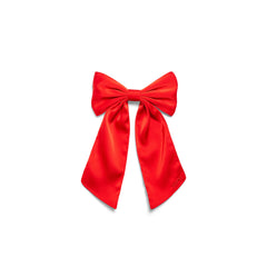 SATIN JUMBO BOW CLIP | RUBY
