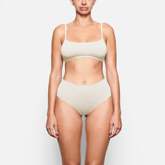 COTTON JERSEY SCOOP BRALETTE | BONE