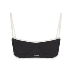 COTTON RIB BALCONETTE BRA | SOOT CONTRAST