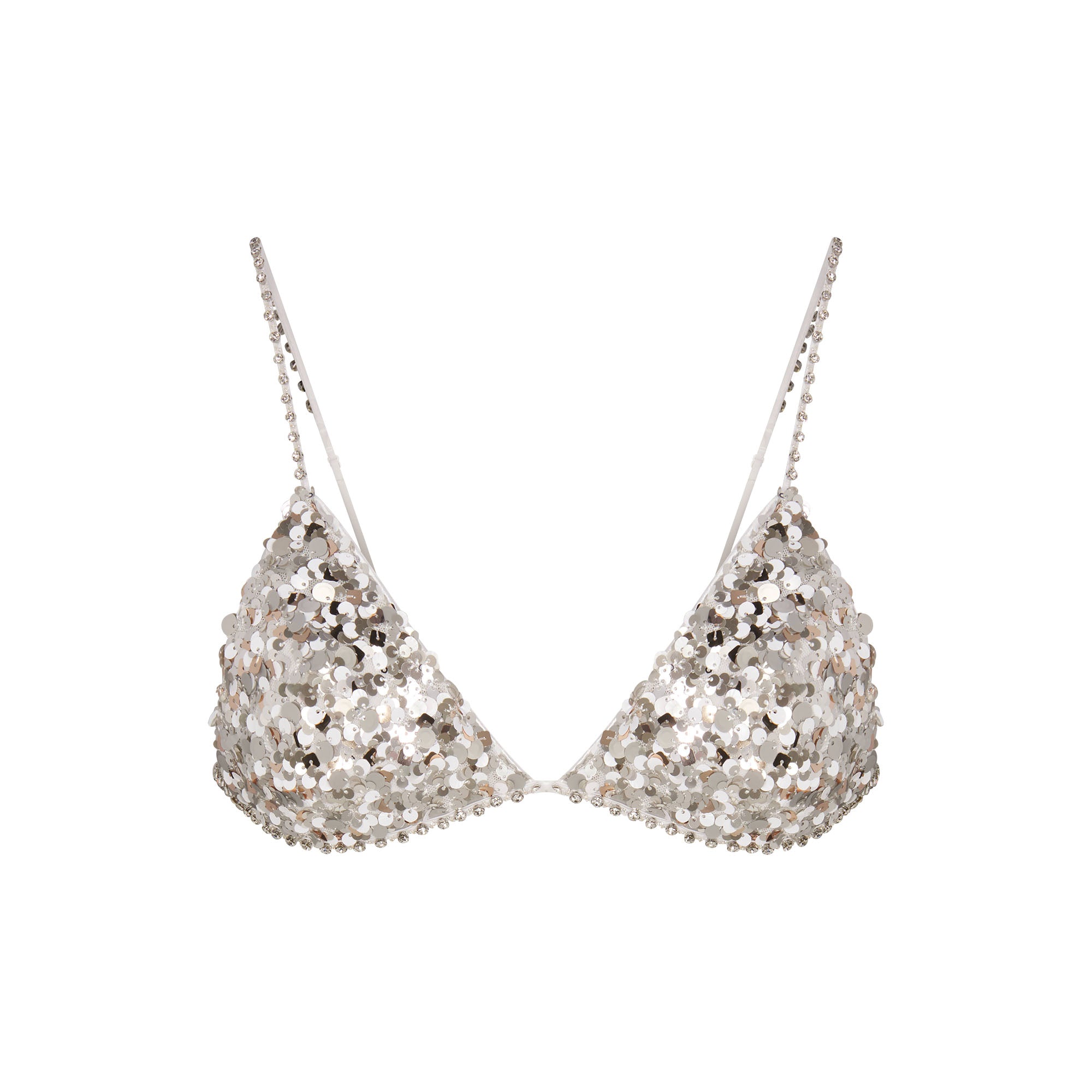 NOVELTY INTIMATES SEQUIN BRALETTE AND HIPSTER SET | SNOW