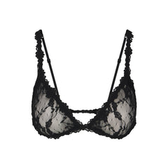 STRETCH LACE TRIANGLE BRALETTE | SOOT