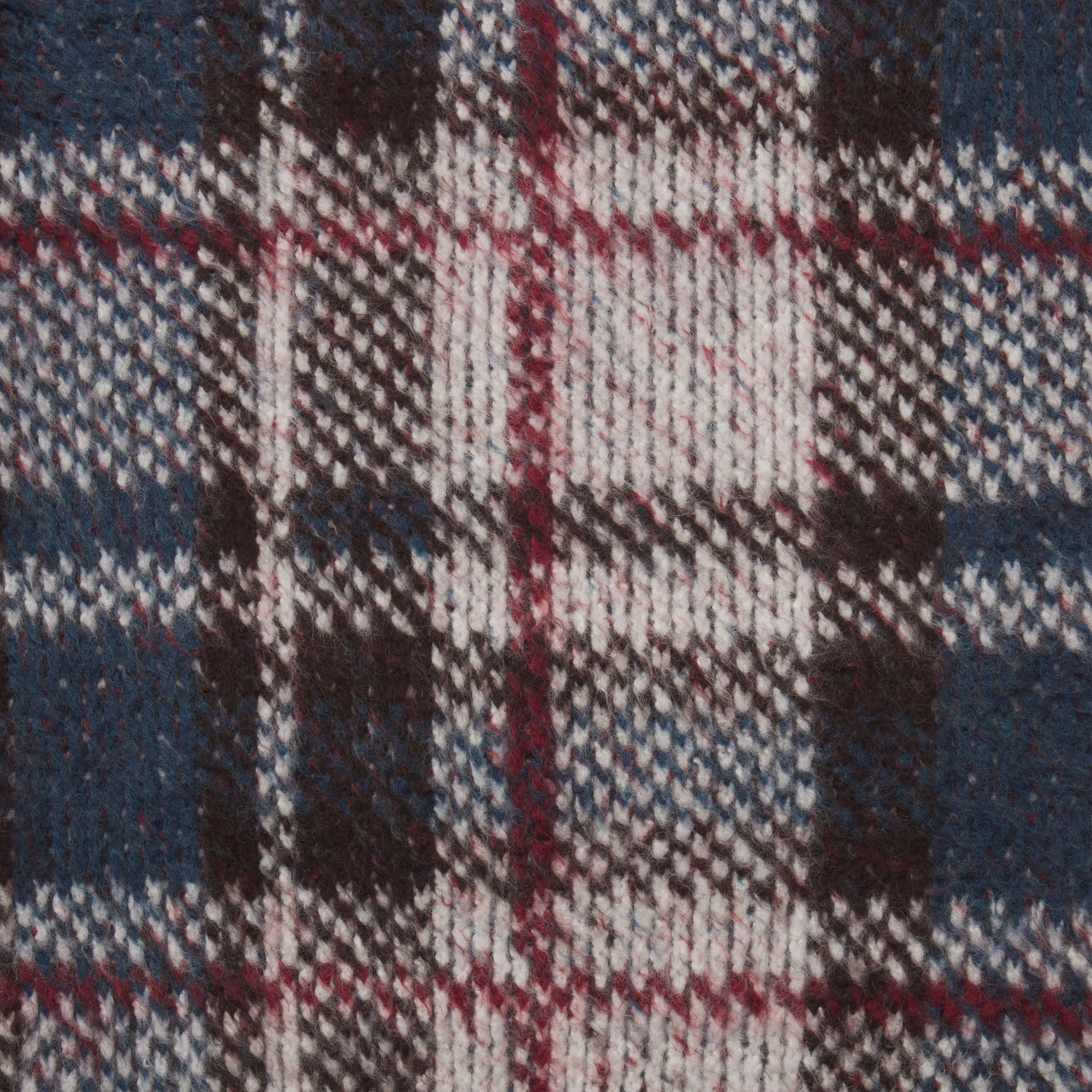 TEXTURED KNIT BRUSHED BOXY PULLOVER | PHOENIX INDIGO PLAID