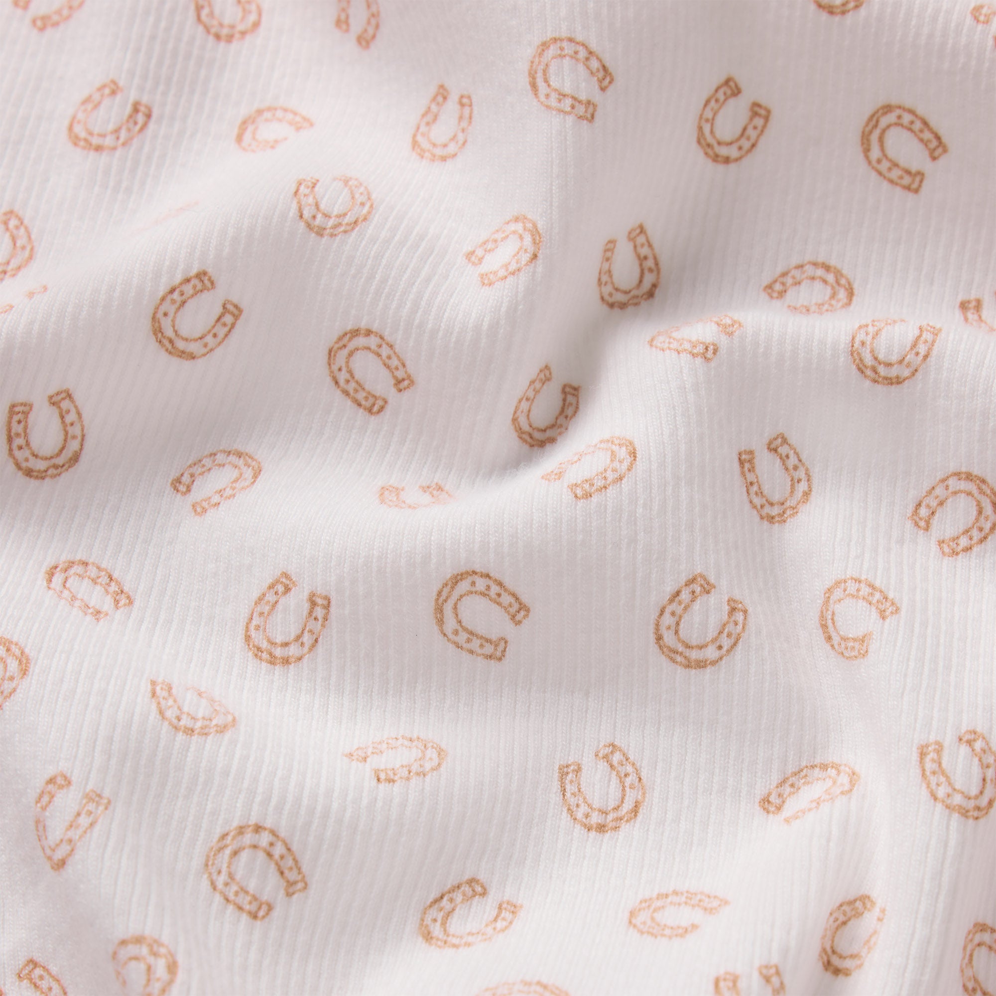 COTTON RIB LOOSE BOXER | OCHRE HORSESHOE PRINT