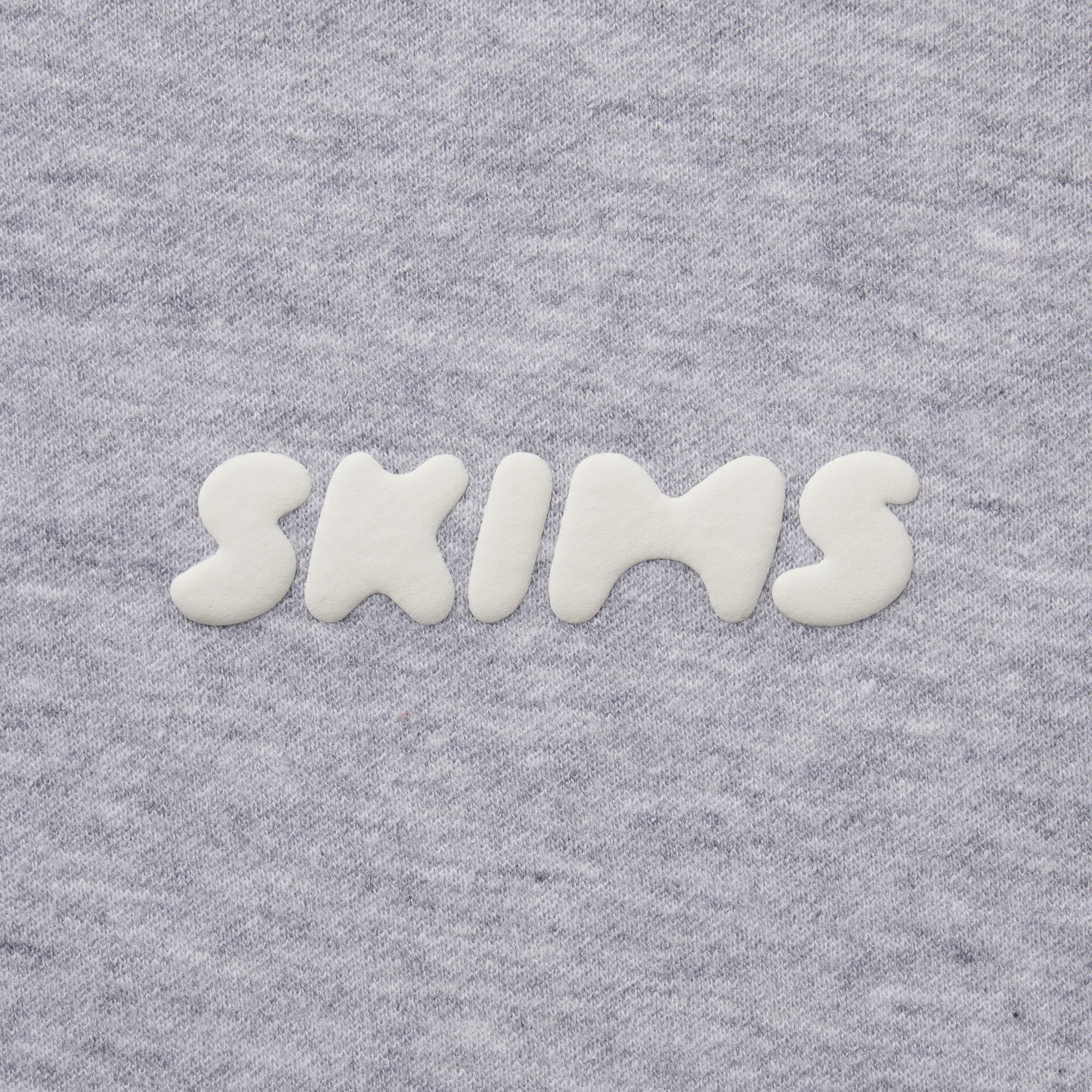 COTTON FLEECE JOGGER WITH EMBOSSED LOGO | HEATHER GREY