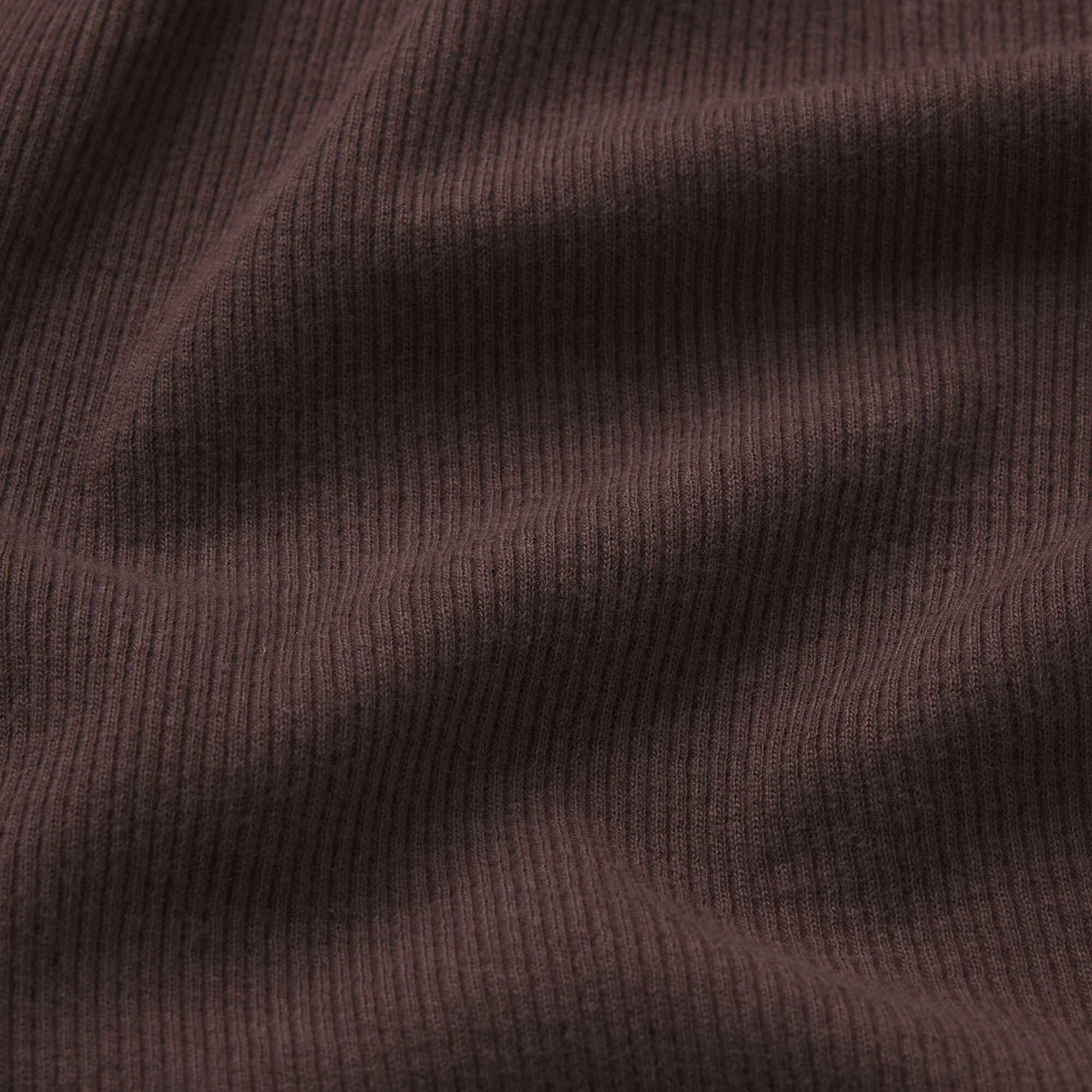 COTTON RIB ZIP UP TOP | ESPRESSO