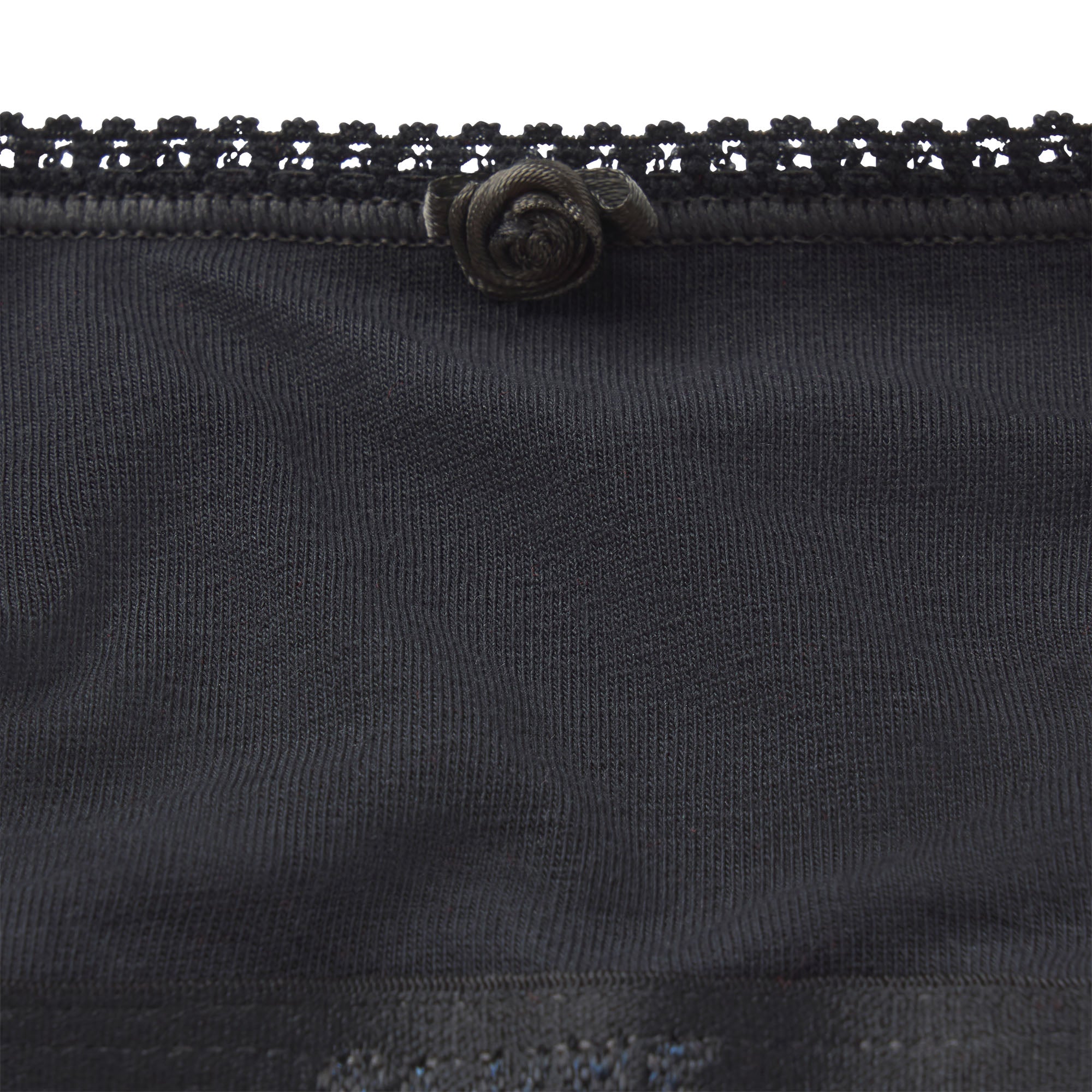 LIGHTWEIGHT COTTON LOGO PICOT SCOOP BRALETTE | SOOT TONAL