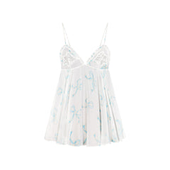 SKIMS ROMANCE BABYDOLL DRESS | IVORY PEARL BOWS PRINT