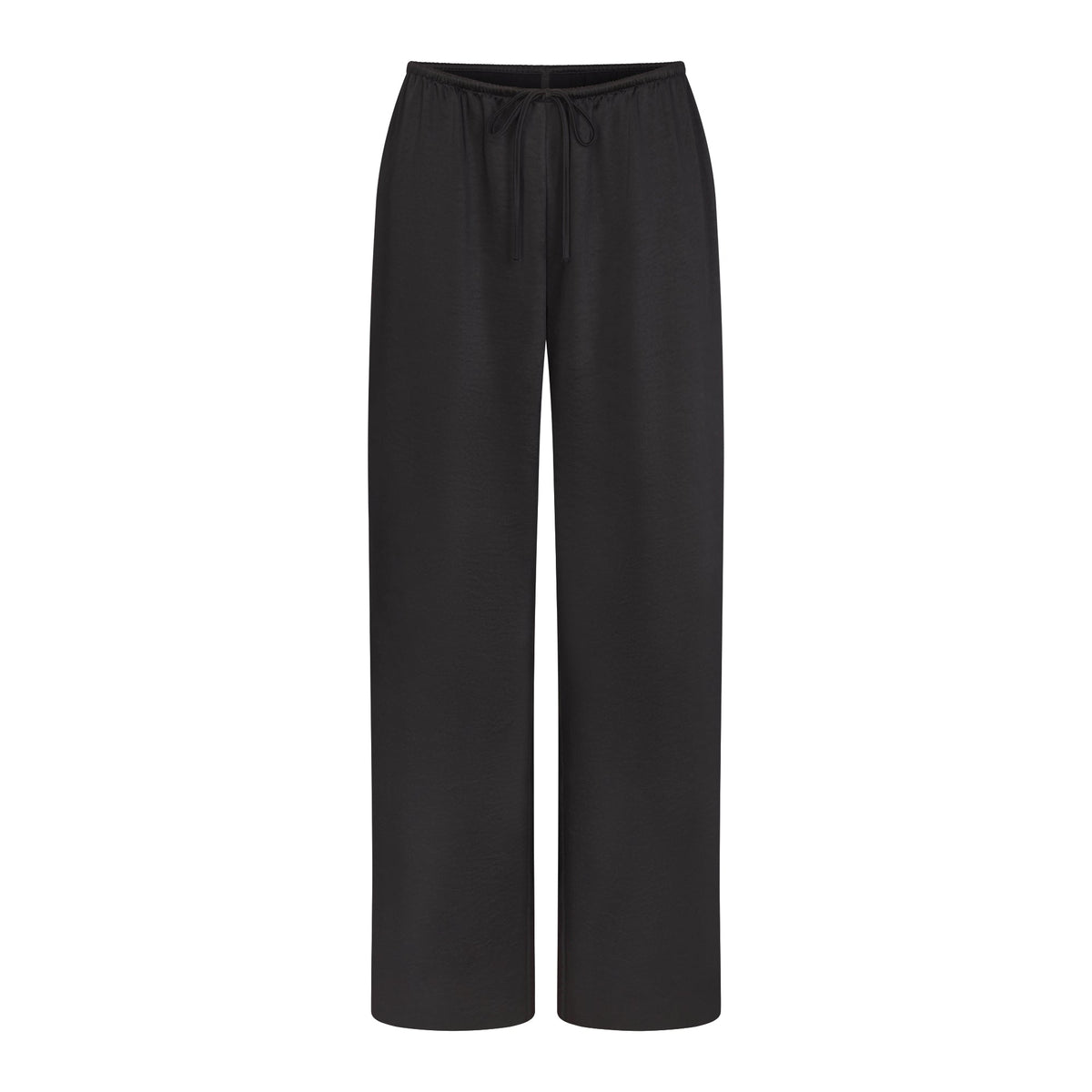 LIGHTWEIGHT SATIN STRAIGHT LEG PANT | OBSIDIAN