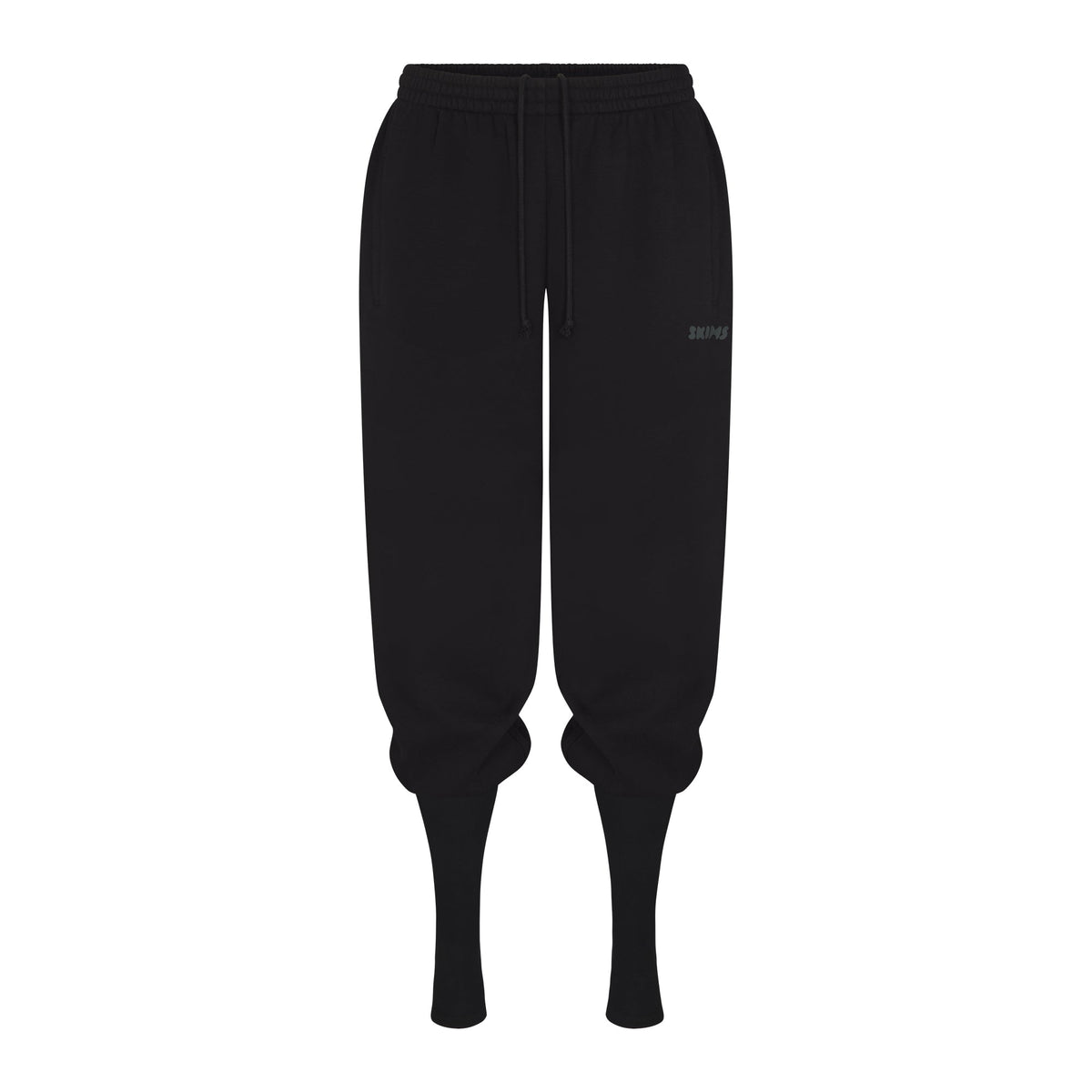 COTTON FLEECE LEG WARMER SWEATPANT WITH EMBOSSED LOGO | ONYX