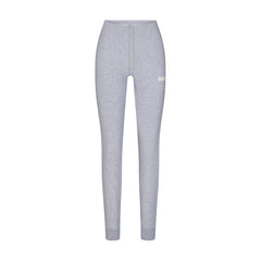 COTTON FLEECE LEGGING WITH EMBOSSED LOGO | HEATHER GREY