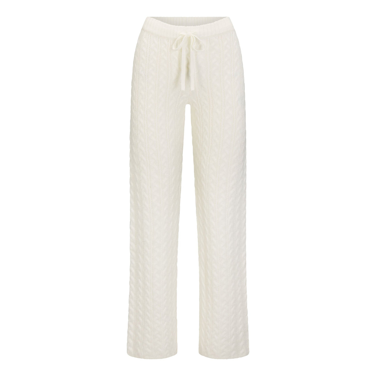 SWEATER KNIT CABLE STRAIGHT LEG PANT | IVORY