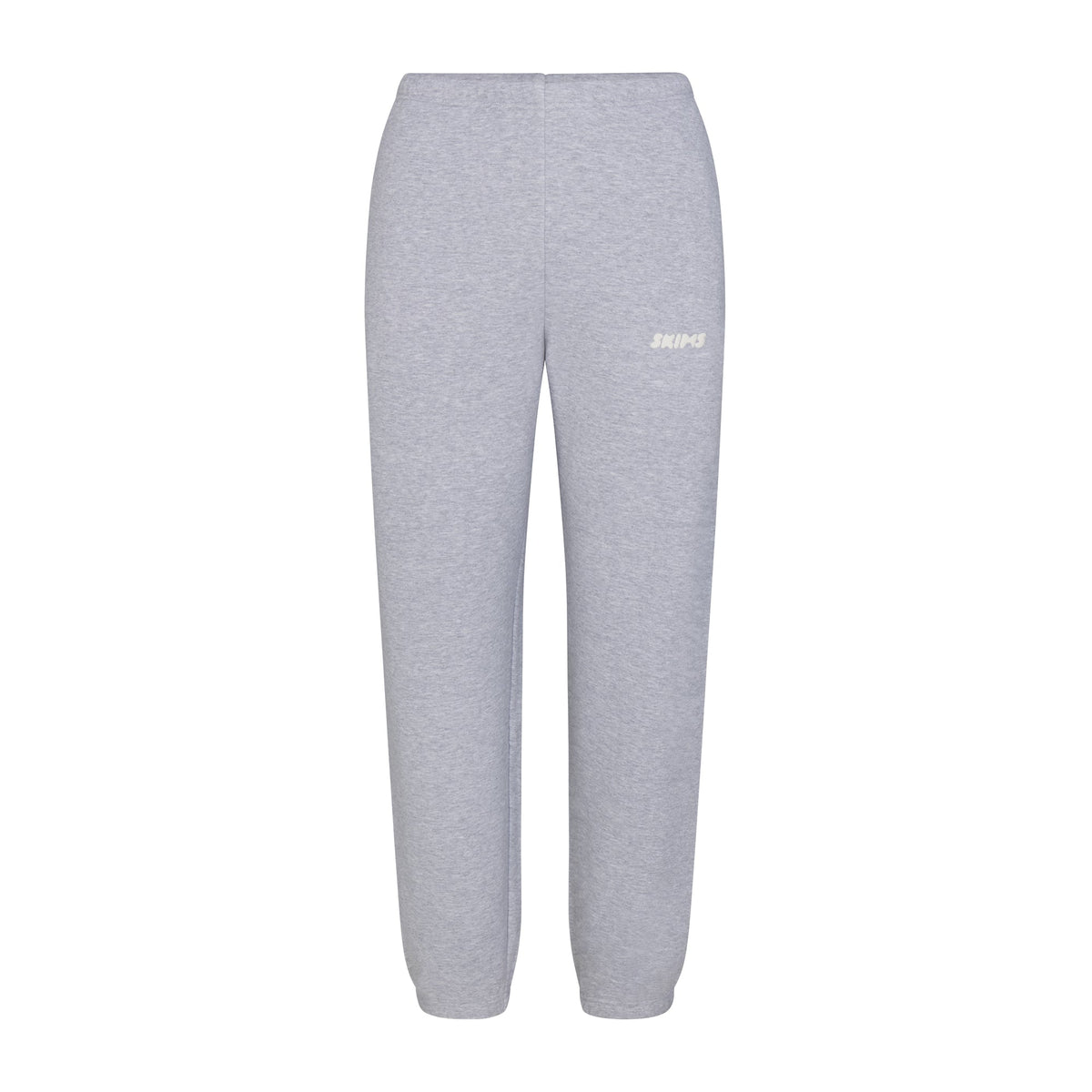 COTTON FLEECE JOGGER WITH EMBOSSED LOGO | HEATHER GREY