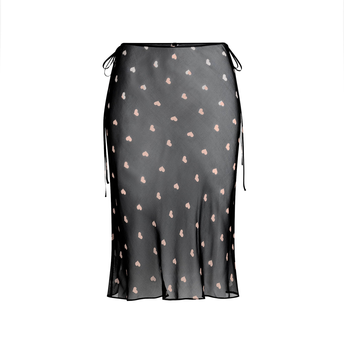 SKIMS ROMANCE MIDI SKIRT | OBSIDIAN SPACED HEARTS