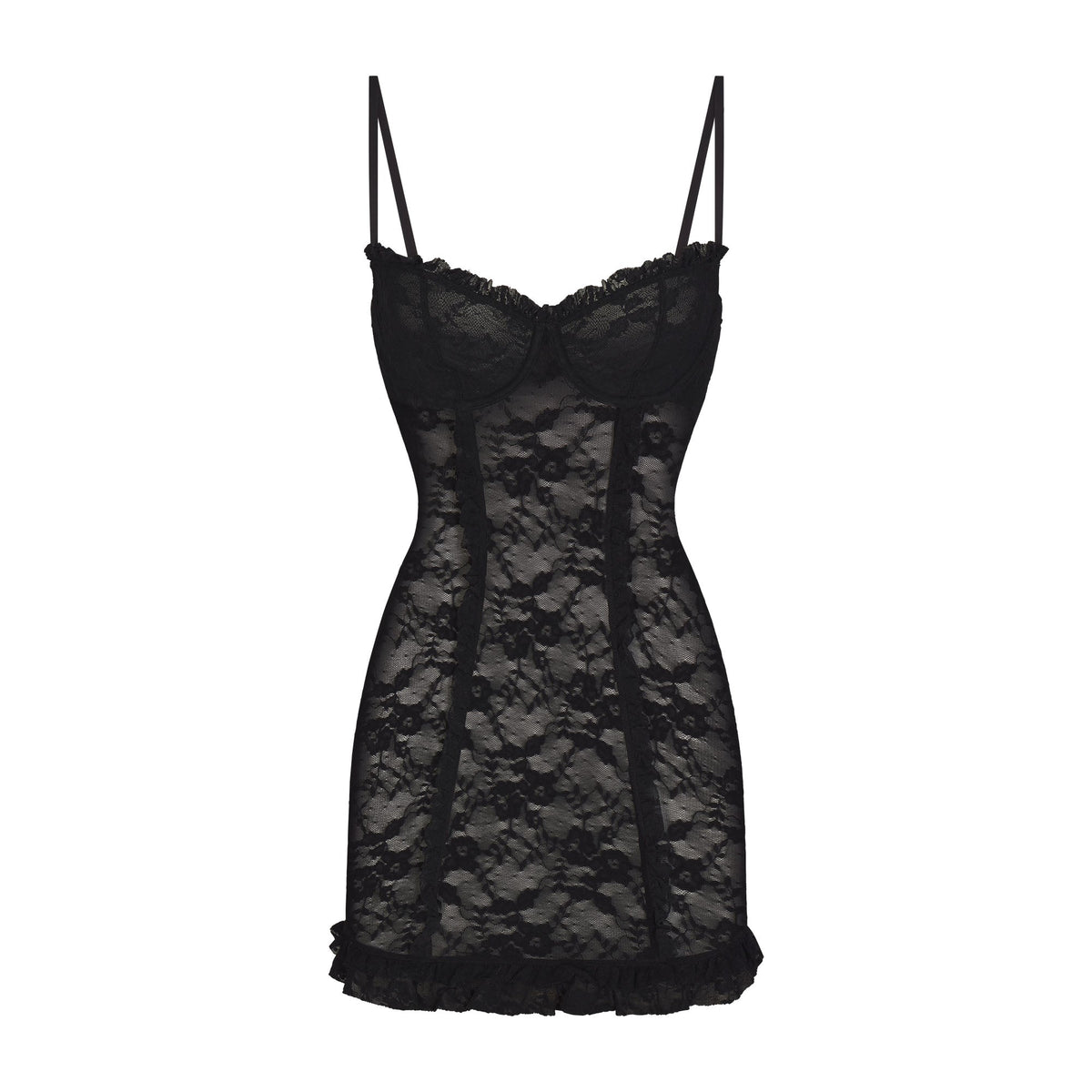 STRETCH LACE MINI DRESS | SOOT