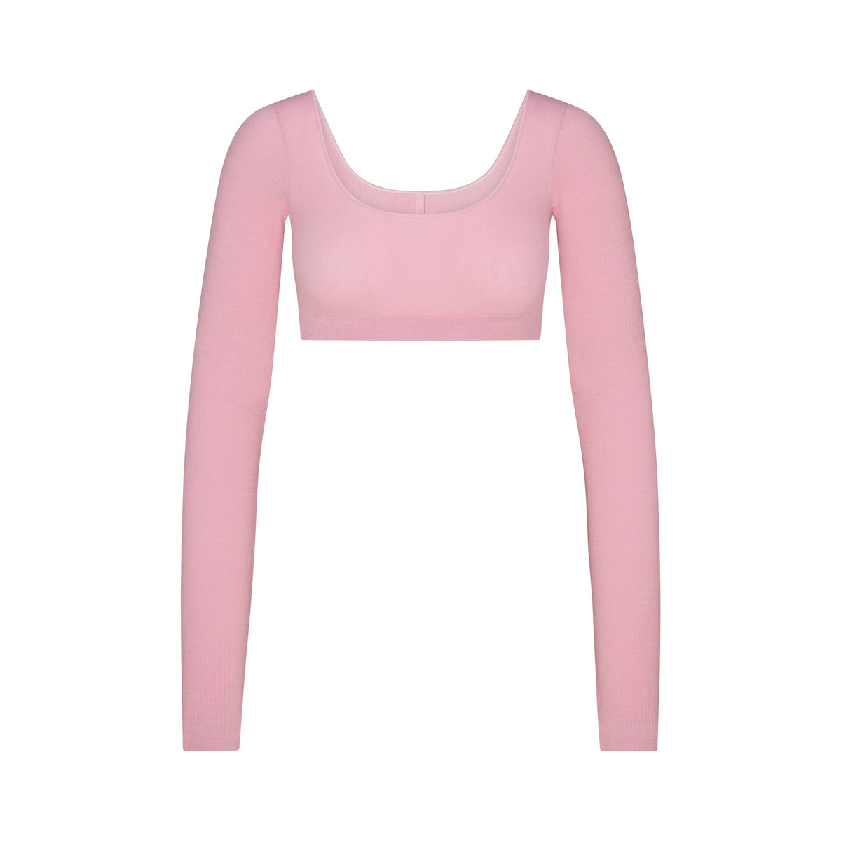 WOOL RIB LONG SLEEVE CROPPED TOP | HALITE