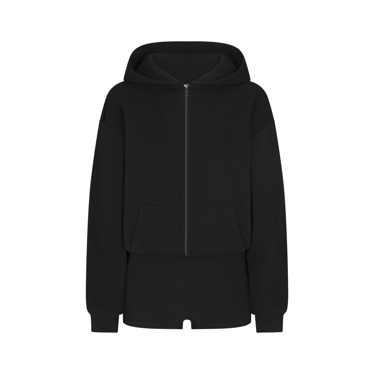 COTTON FLEECE ZIP UP ONESIE | ONYX