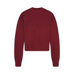 COTTON FLEECE CREWNECK | MERLOT