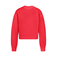 COTTON FLEECE CREWNECK | WASHED RED