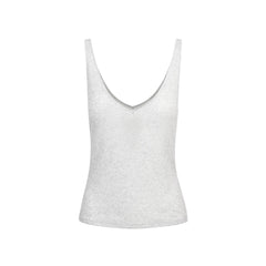 SHEER RIB V NECK TANK | LIGHT HEATHER GREY