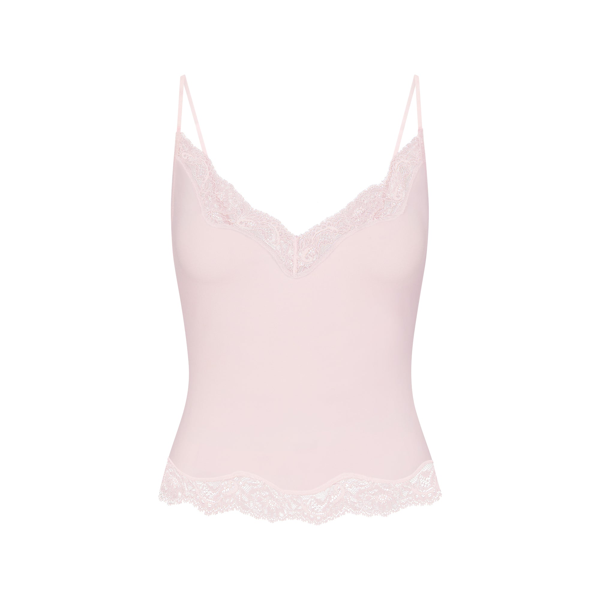 SKIMS SLEEP LACE CAMI AND PANT SLEEP SET | BARELY PINK