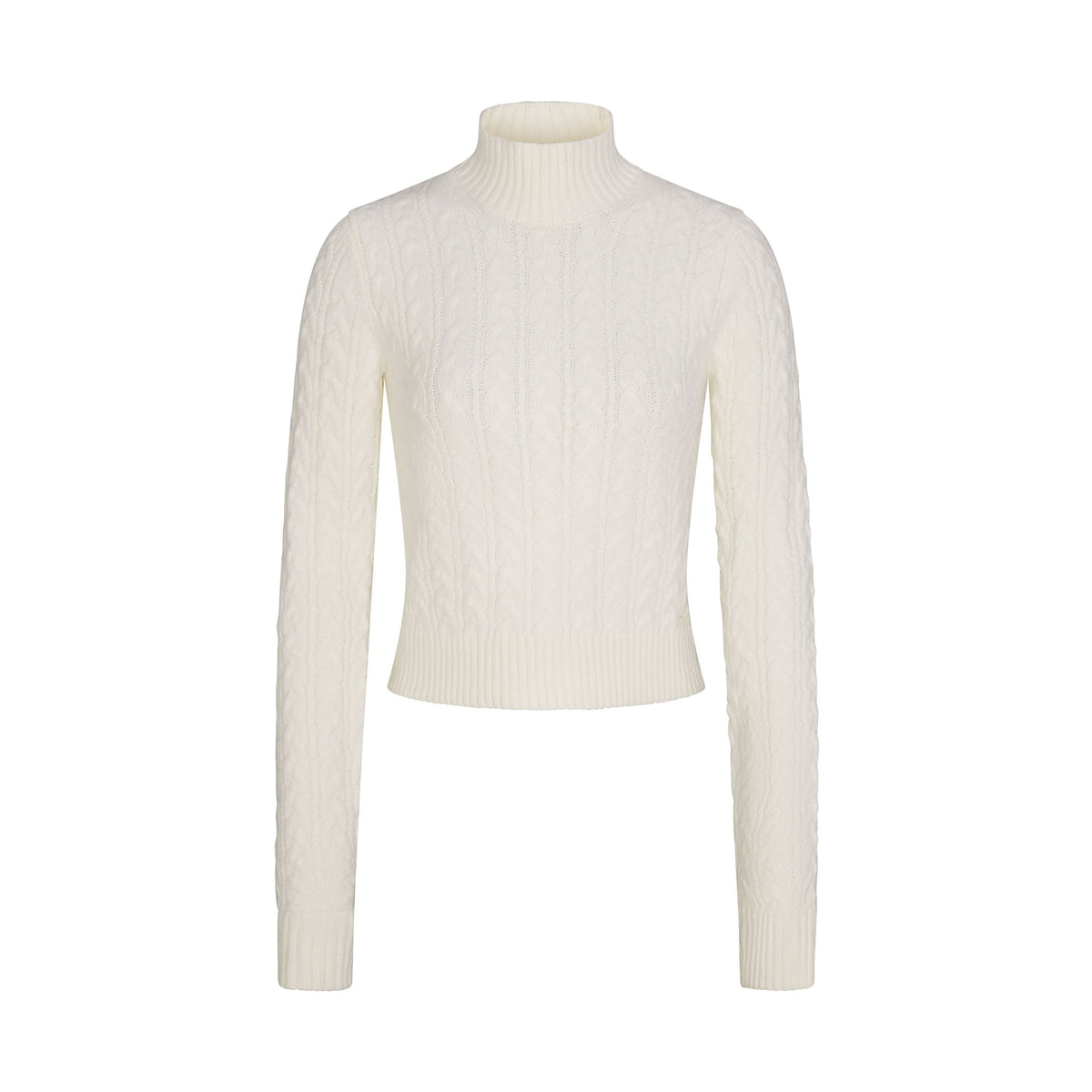 SWEATER KNIT CABLE TURTLENECK | IVORY