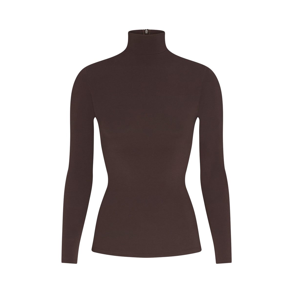 COTTON JERSEY TURTLENECK LONG SLEEVE | ESPRESSO