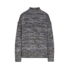 TEXTURED KNIT BRUSHED OVERSIZED PULLOVER | LAGOON HEATHER