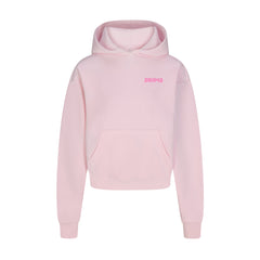 COTTON FLEECE HOODIE WITH EMBOSSED LOGO | CHERRY BLOSSOM